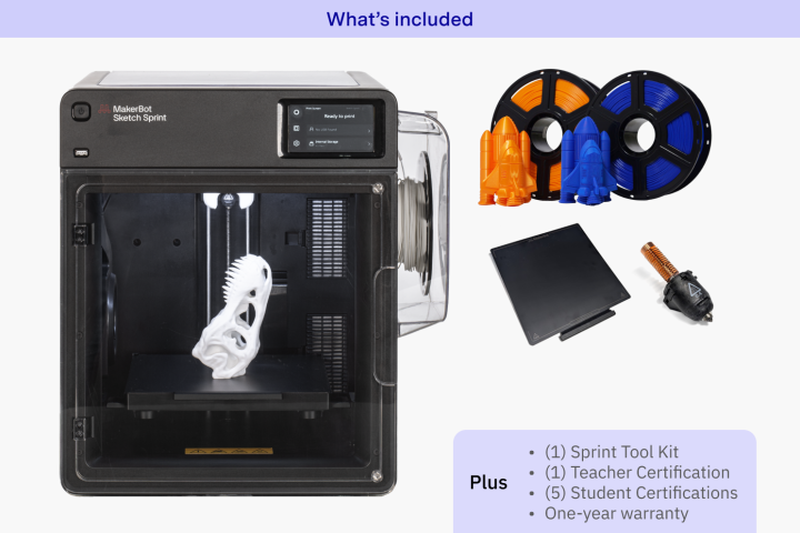 MakerBot SKETCH Sprint 3D Printer – High-Speed, Secure Classroom Innovation