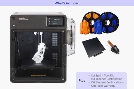 MakerBot SKETCH Sprint 3D Printer – High-Speed, Secure Classroom Innovation