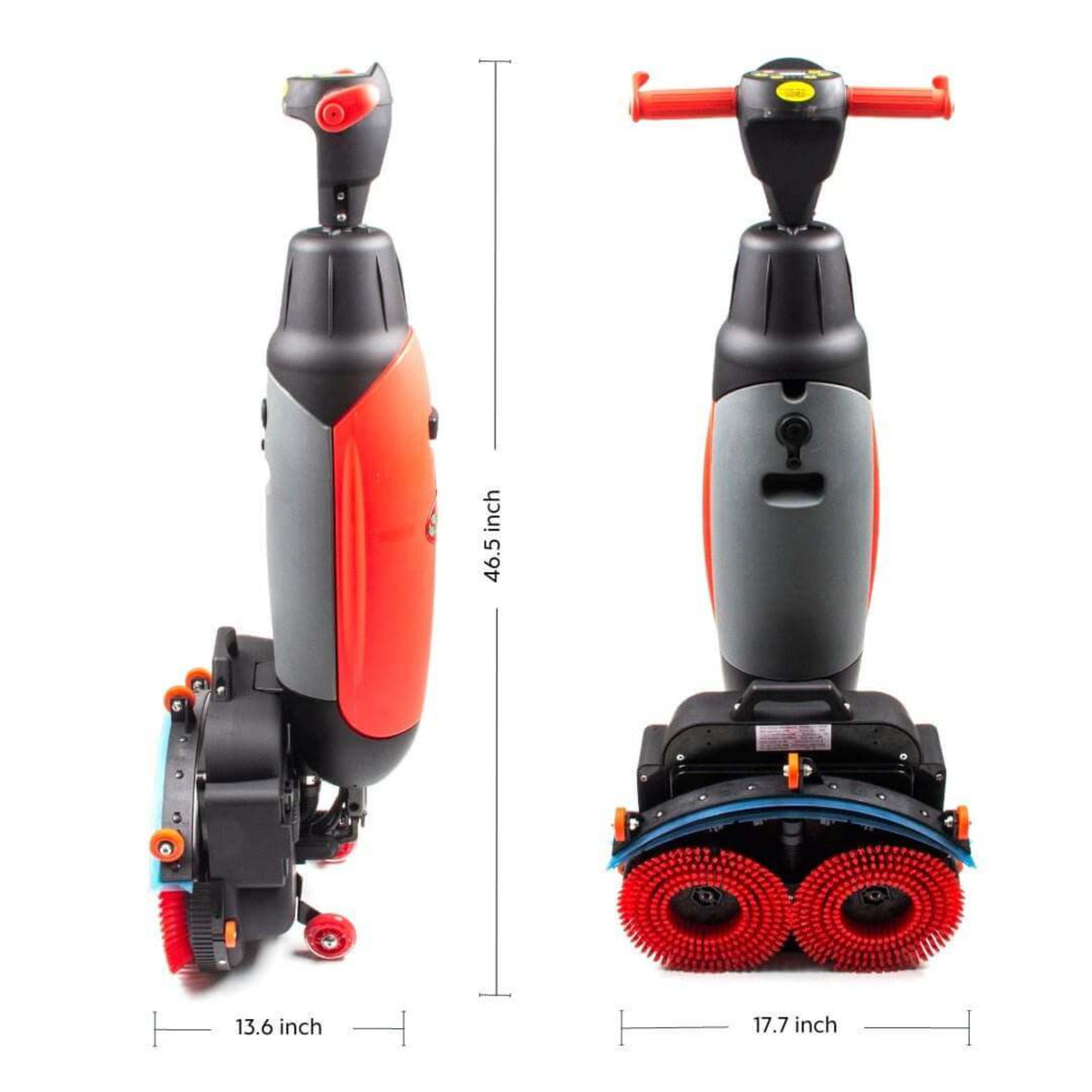 Sunmax SM430 17" Walk-Behind Automatic Floor Scrubber, 360 Degree Rotating Head, 10000 sqft/h, Cordless Rechargeable Lithium Battery
