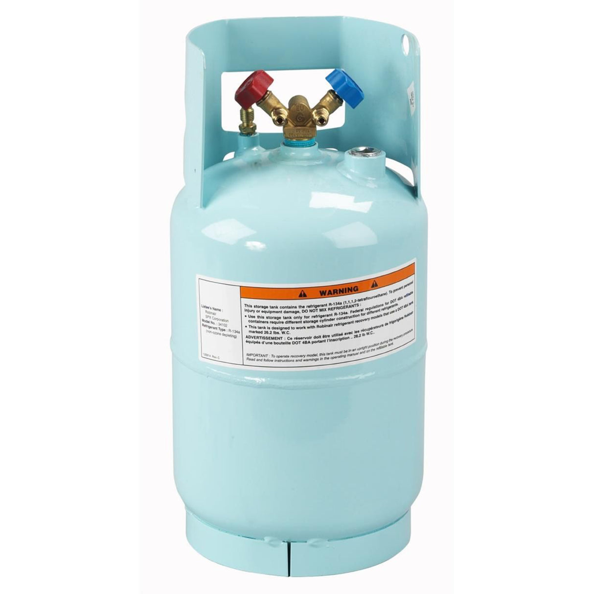 Robinair 34102 30 lb Refillable R-134a Refrigerant Tank