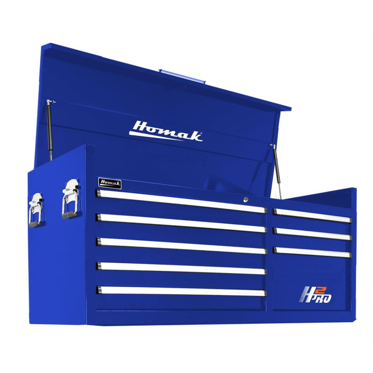 Homak H2Pro 56" 8-Drawer Top Chest — Double-Wall 16 Gauge, 100 lb Slides, Gas Struts
