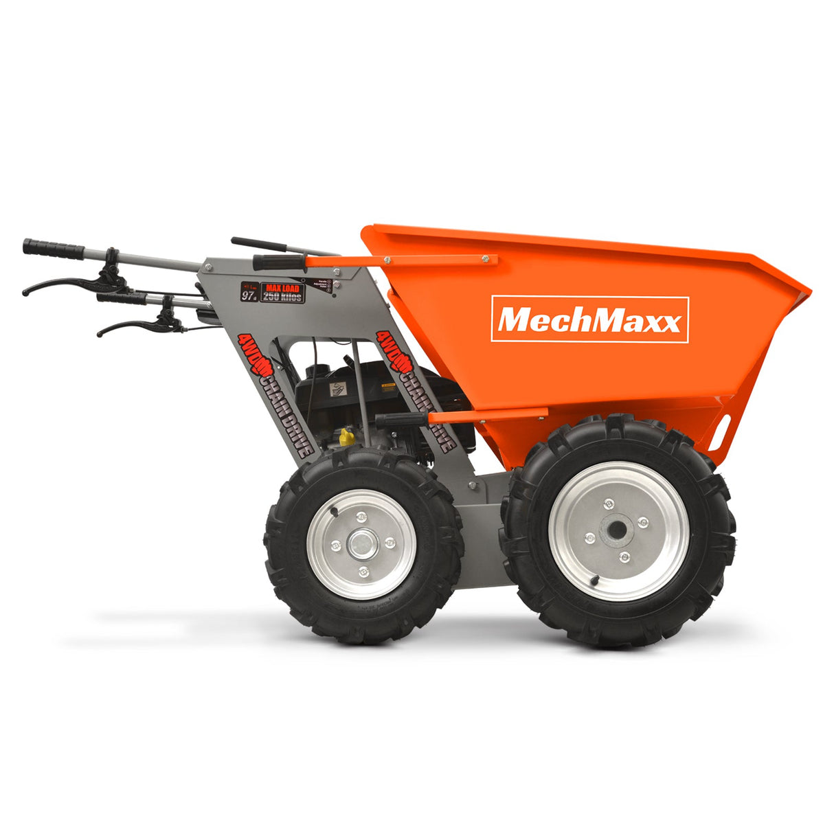 MechMaxx 660lb 6.5HP Gas Wheelbarrow Cart, 4F+1R Gearbox, T25
