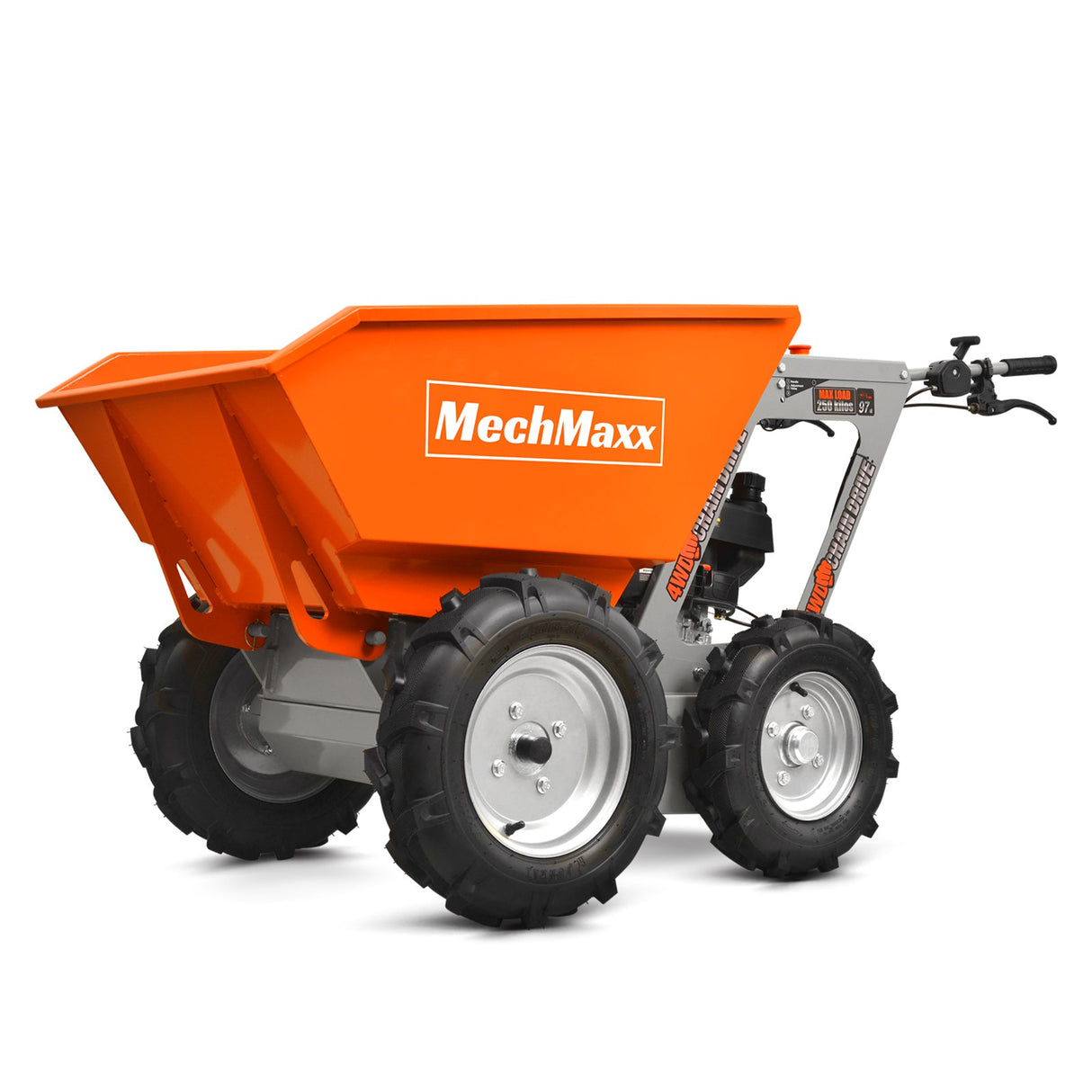 MechMaxx 660lb 6.5HP Gas Wheelbarrow Cart, 4F+1R Gearbox, T25