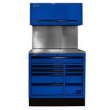 Homak 41" CTS Centralized Tool Storage Set — 9-Drawer Roller Cabinet, Canopy & Solid Backsplash