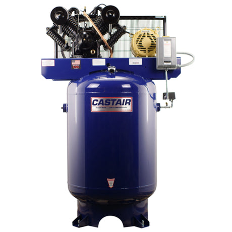 Castair 30 HP Industrial Two-Stage Cast Iron Air Compressor – 105 CFM @ 175 PSI, 240 Gal ASME Tank