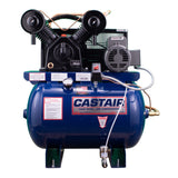Castair 5 HP Commercial Single & Two-Stage Air Compressor – Up to 18.3 CFM @ 100 PSI, 30–80 Gal ASME Tank