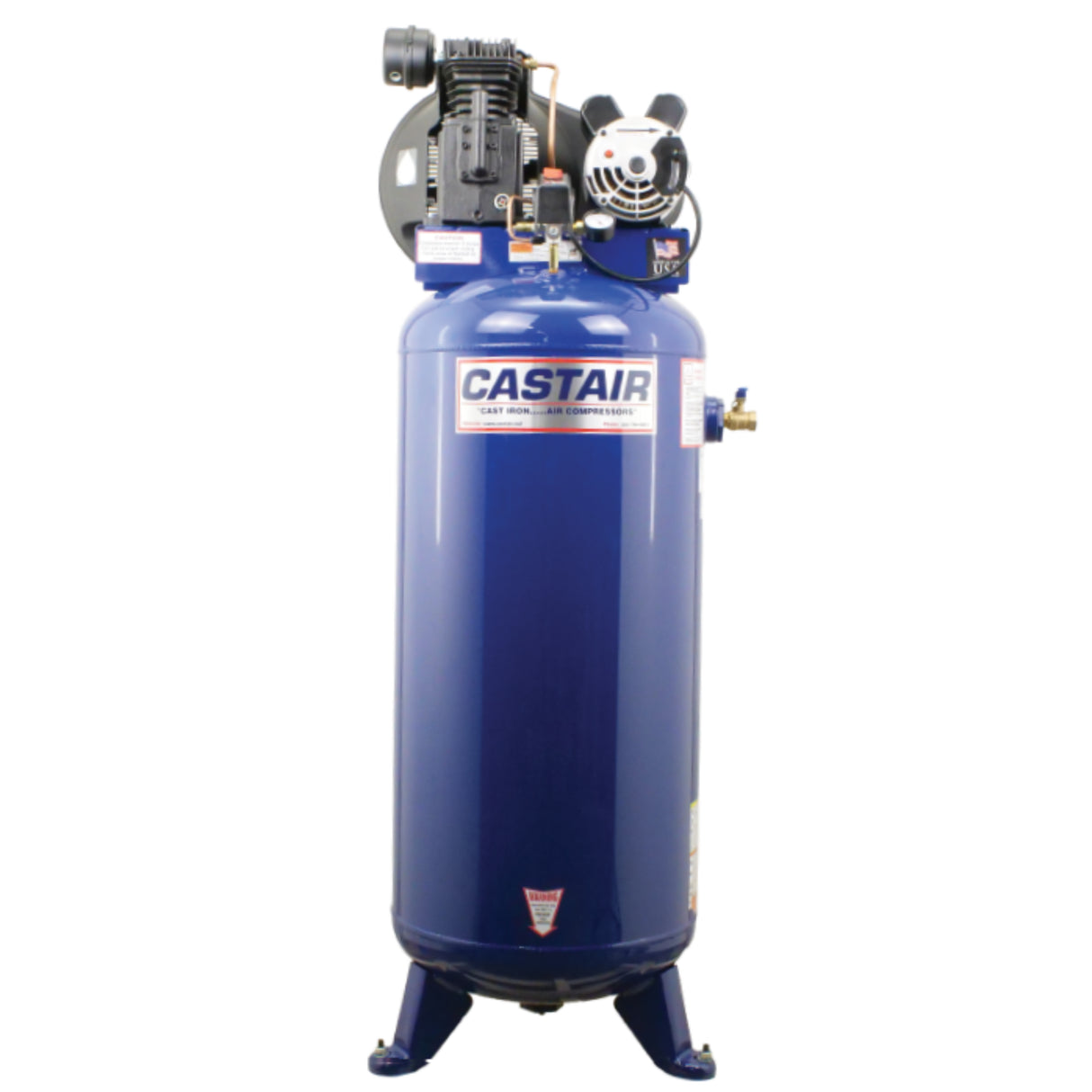 Castair Garage Series Single-Stage Air Compressor – 1.5 to 3.5 HP, 15–60 Gal ASME Tank