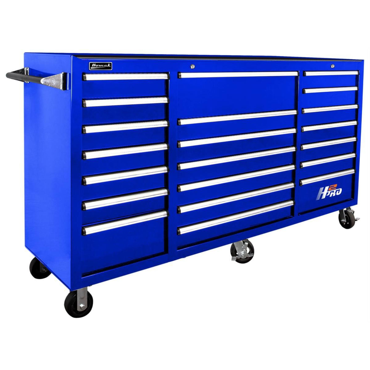 Homak H2Pro 72" Rolling Cabinet — 21 Drawer, Blue