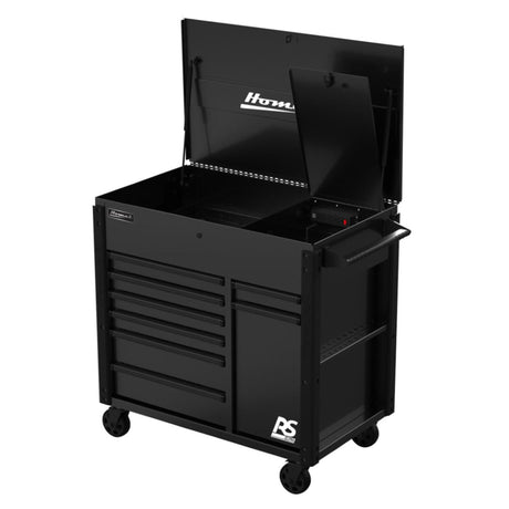 Homak RS Pro 44" Power Service Cart — 8 Drawer, Black