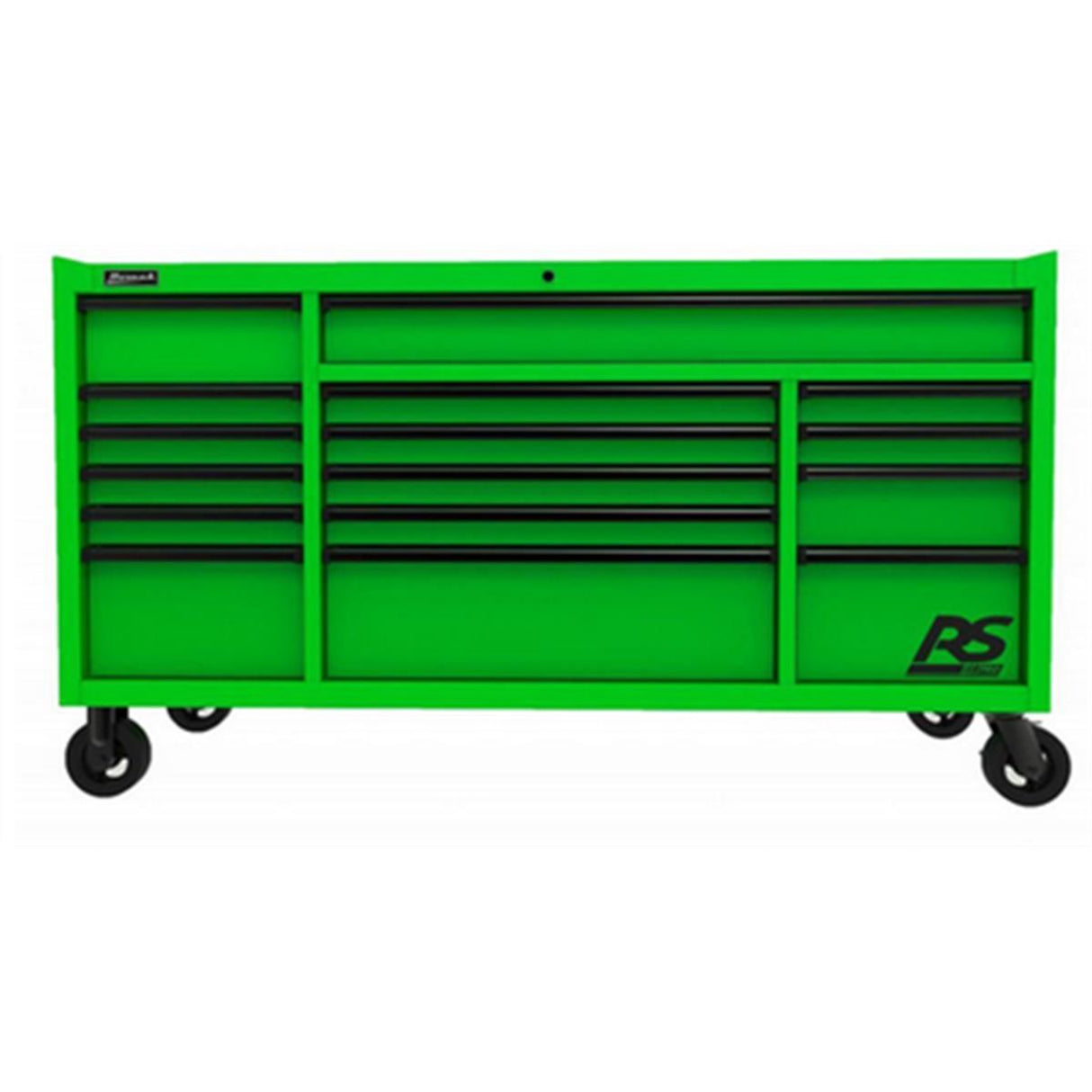 Homak 72" RS Pro 16-Drawer Roller Cabinet — 24" Depth, 100 lb Slides, 660 lb Casters