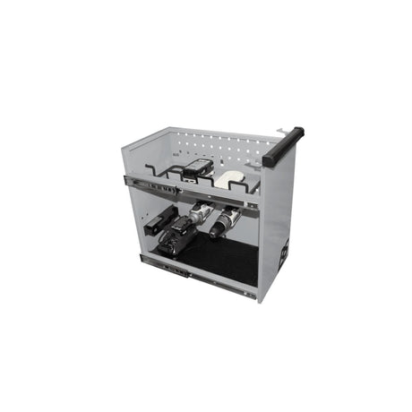 Homak 44" RS Pro 9-Drawer Flip-Top Power Service Cart — Stainless Worksurface, 4 Outlets + 2 USB