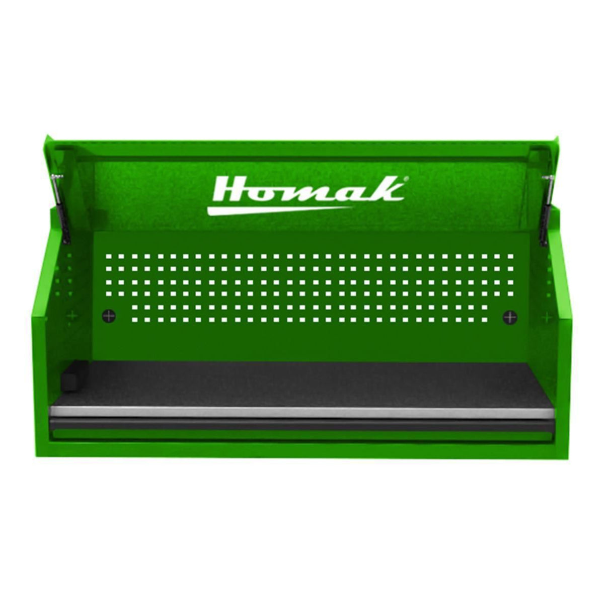 Homak 54" RS Pro Top Hutch — 1 Drawer, Stainless Work Surface, 4 Outlets + 2 USB