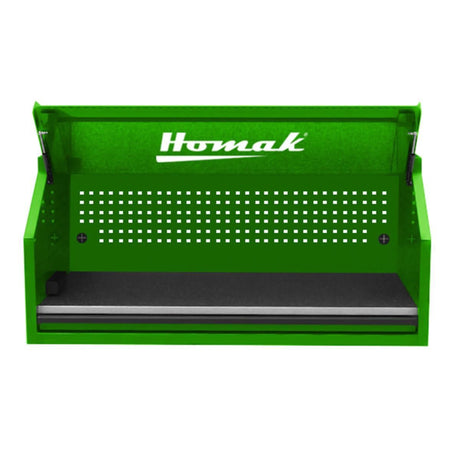 Homak 54" RS Pro Top Hutch — 1 Drawer, Stainless Work Surface, 4 Outlets + 2 USB