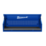 Homak 72" RS Pro Top Hutch — Stainless Work Surface, 4 Outlets + 2 USB, Toolboard Back Wall