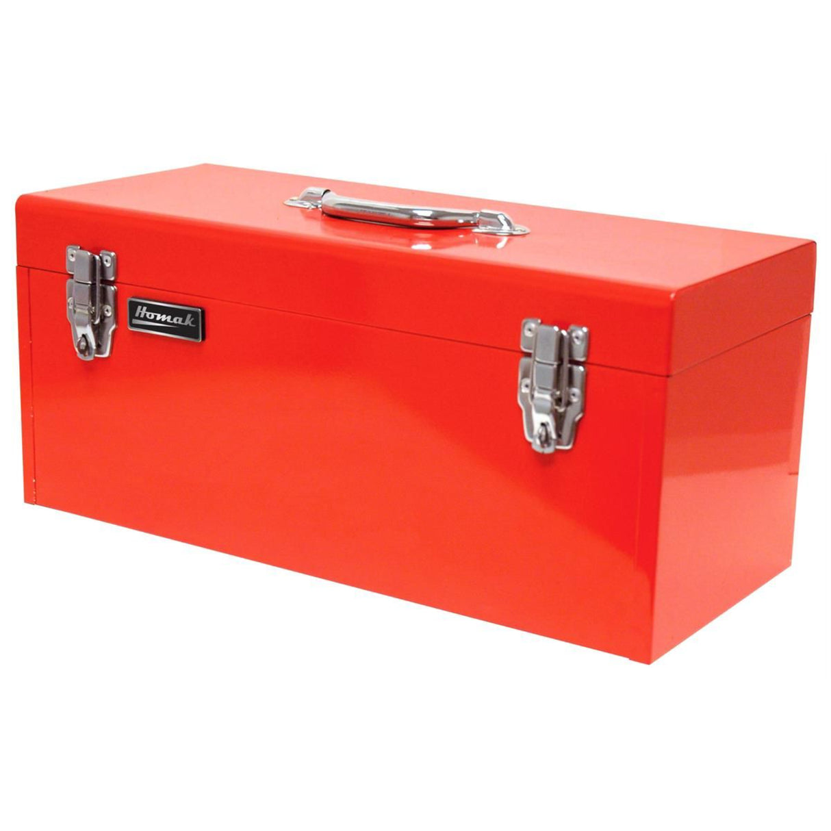 Homak 20" Flat Top Steel Toolbox — 21-Gauge, Lift-Out Steel Tray, Double Clasp
