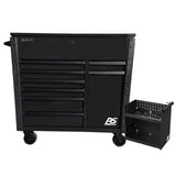 Homak 44" RS Pro 8-Drawer Power Service Cart — Charging Drawer, Lockable Top Till, 100 lb Slides