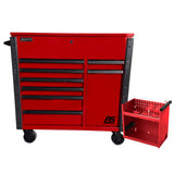 Homak 44" RS Pro 8-Drawer Power Service Cart — Charging Drawer, Lockable Top Till, 100 lb Slides