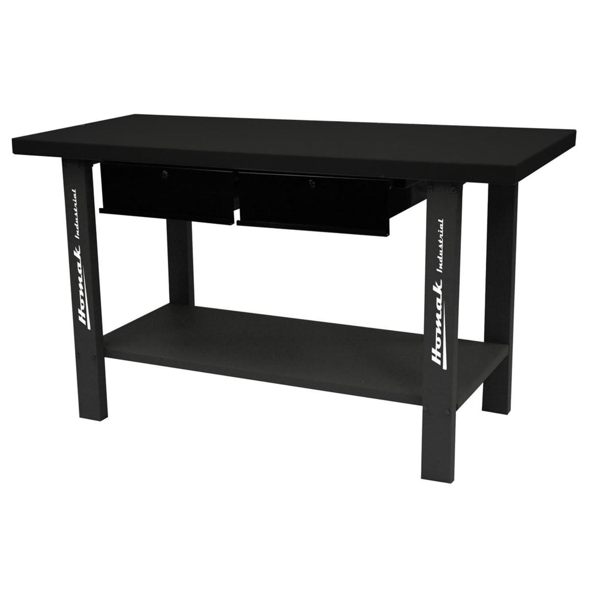Homak 59" Industrial Steel Workbench with 2 Drawers — 12-Gauge Frame, 1,100 lb Capacity