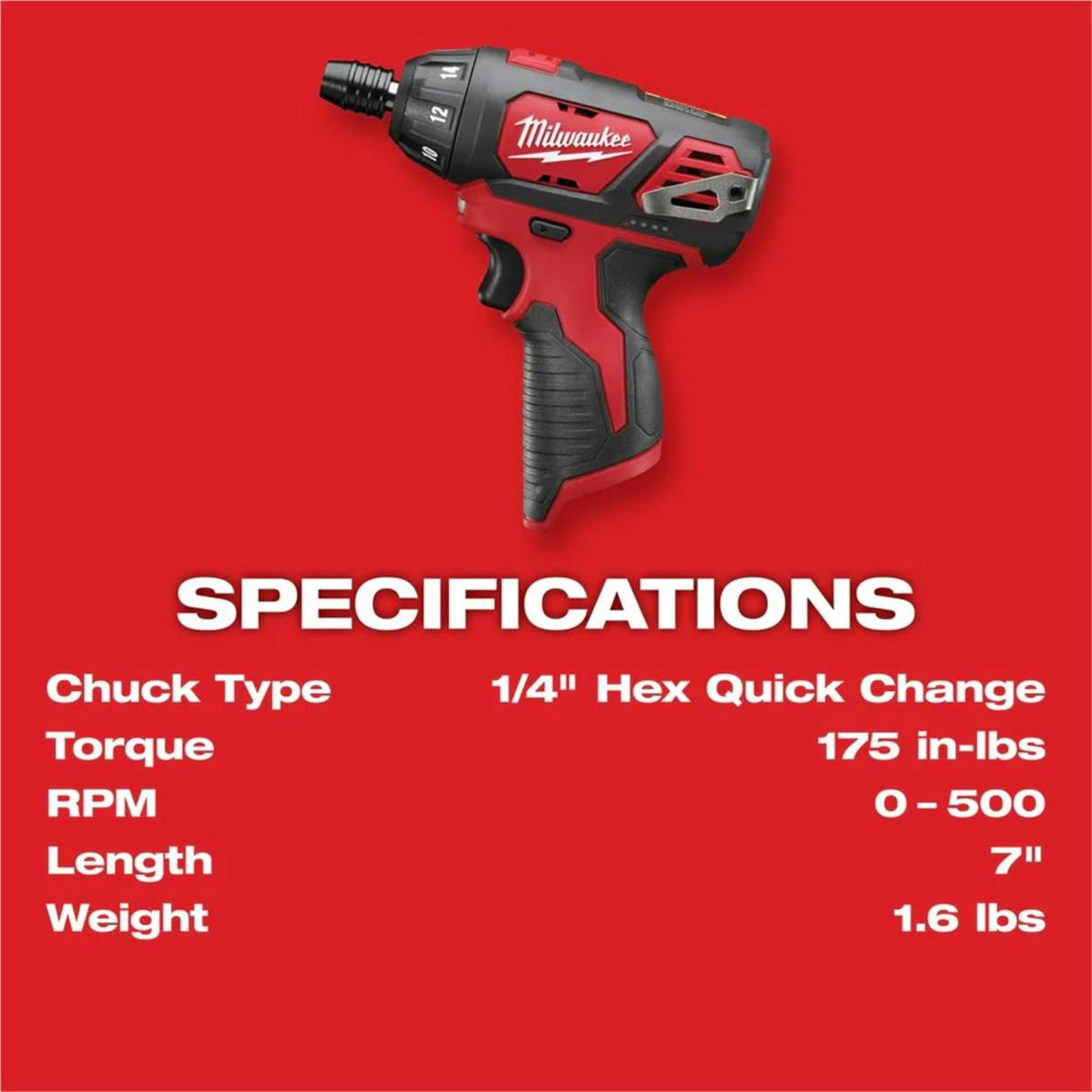 Milwaukee M12 Cordless Li-Ion Screwdriver (Bare Tool)