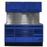 Homak 72" CTS Centralized Tool Storage Set — 16-Drawer Roller Cabinet, Canopy & Tool Board Backsplash