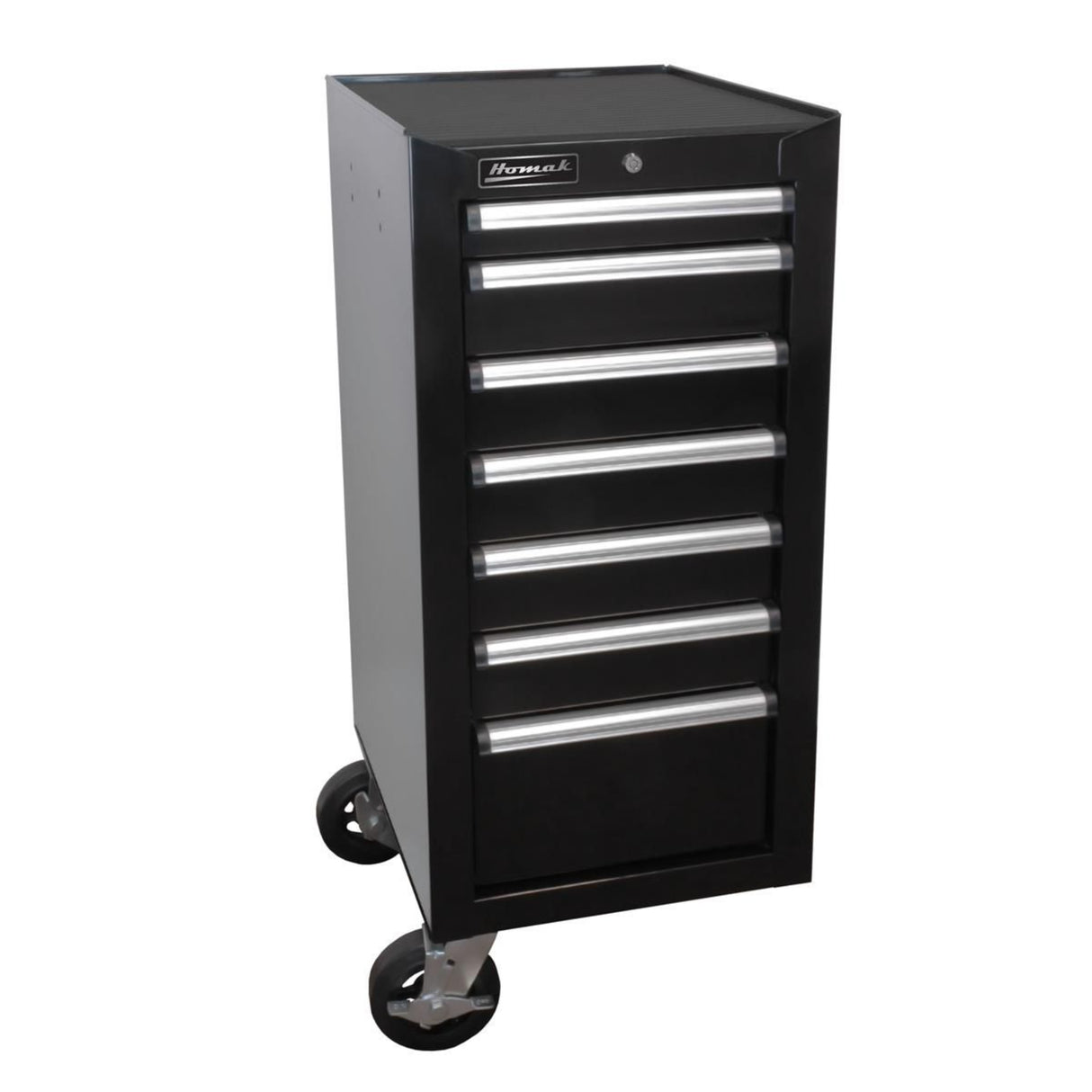 Homak H2Pro 18" 7-Drawer Side Cabinet — Bolt-On, 100 lb Slides, 550 lb Casters