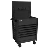 Homak 35" Pro Series 7-Drawer Flip-Top Service Cart — 100 lb Slides, Lockable Lid, Slotted Sides