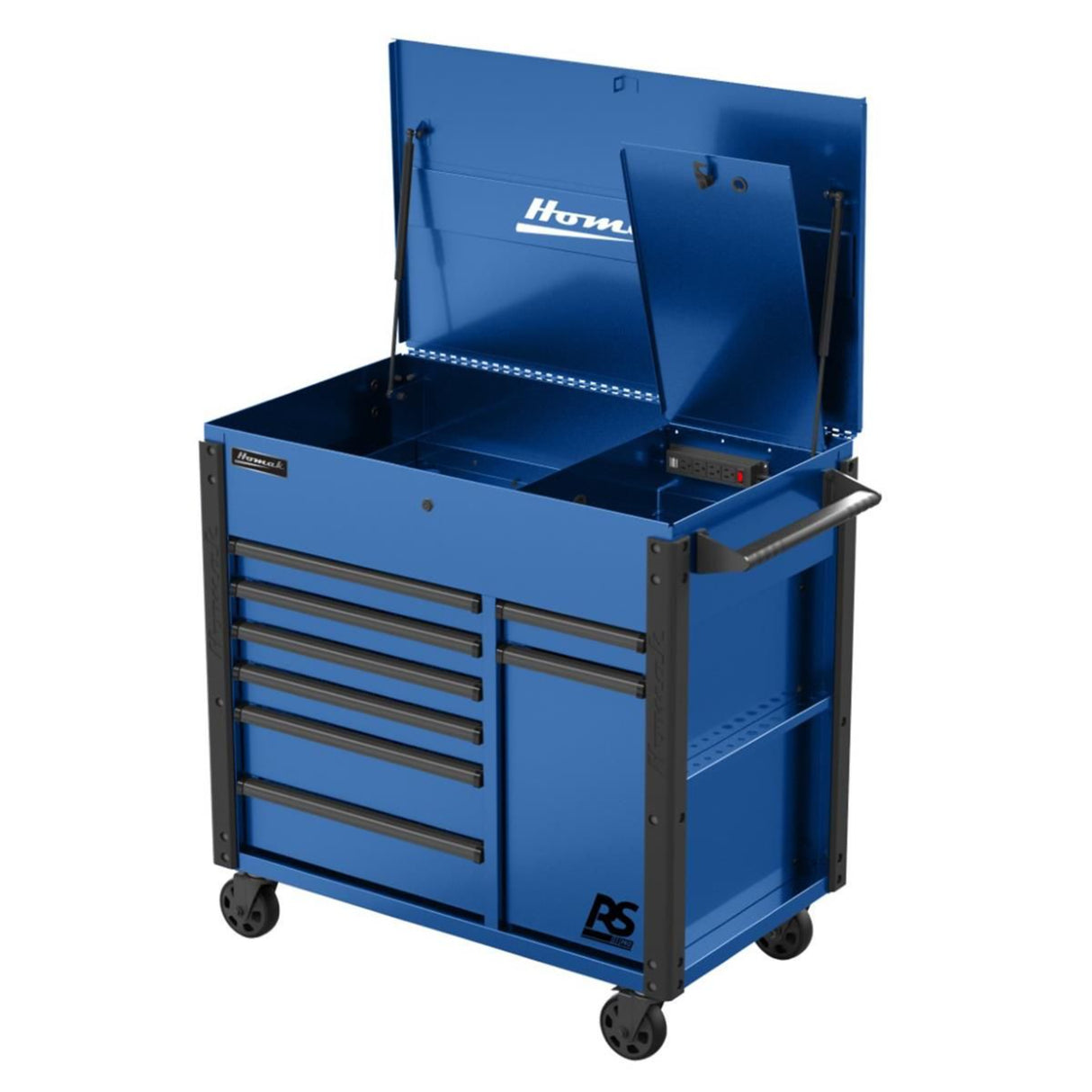 Homak RS Pro 44" Power Service Cart — 8 Drawer, Blue