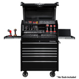 Extreme Tools PWS Series 41in Portable Workstation & 6-Drawer Roller Cabinet Combo, Textured Black